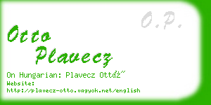 otto plavecz business card